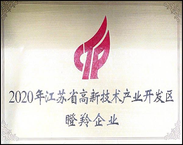 2020年江苏省高新技术产业开发区瞪羚企业